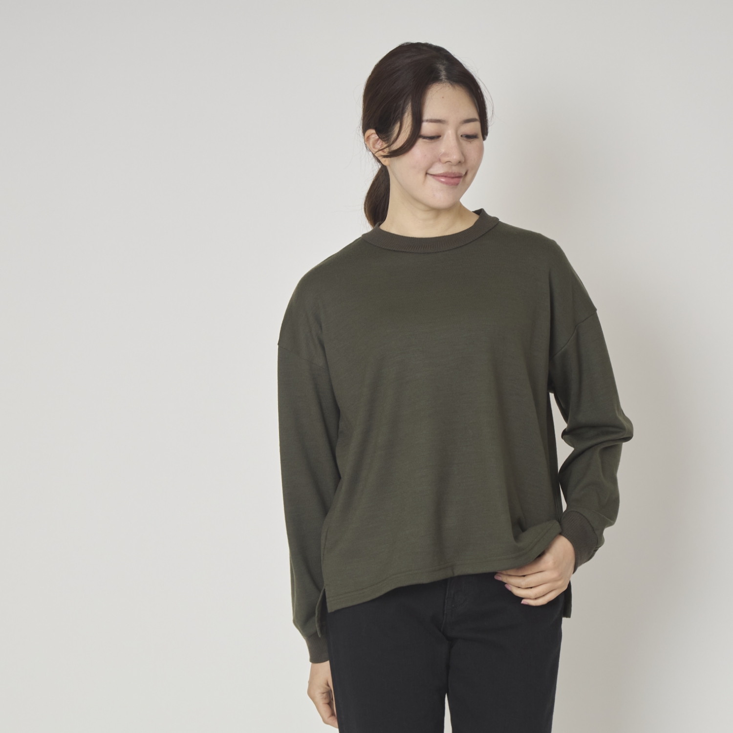 sohi/ウォッシャブルウール天竺プルオーバー